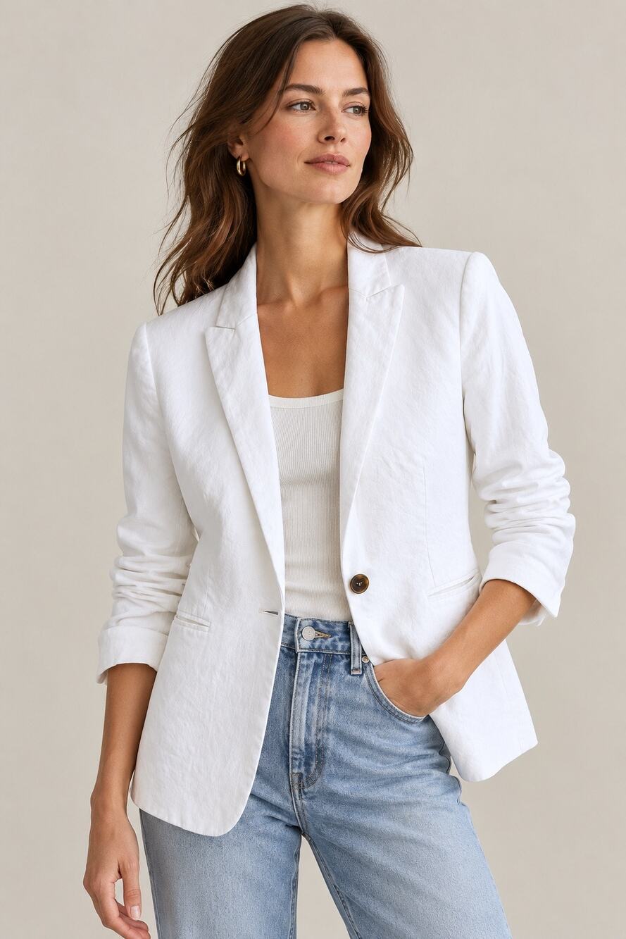 J.Crew Linen Blend One Button Blazer – Size 2